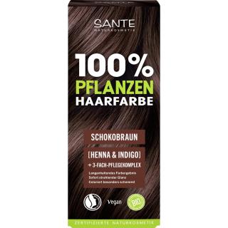 Pflanzen Haarfarbe Pulver 02 Schokobraun, 100g