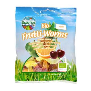 Frutti-Worms, ohne Gelatine , 100g