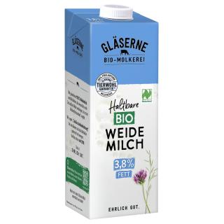 H-Weidemilch 3,8%, Tetra , Gläserne Molkerei