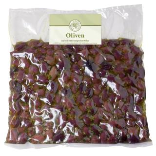 -GV-  1kg   Griech. Kalamata-Oliven, mit Stein, mariniert