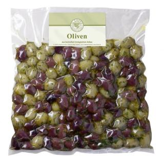 -GV-  1 kg  Oliven-Mix schwarz/grün, mit Stein