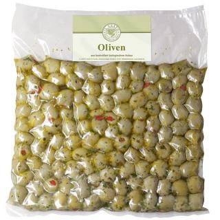 -GV-   1 kg  Griech. Oliven m Paprika, mariniert