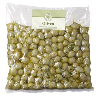 -GV-  1 kg  Griech. Oliven grün, mariniert ohne Stein