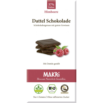 MAKRI Dattel Schokolade - Himbeere 57% , 85g