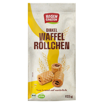 Dinkel Waffelröllchen Natur, 125g