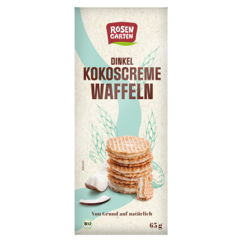 Dinkel Kokoscreme Waffeln, 65g