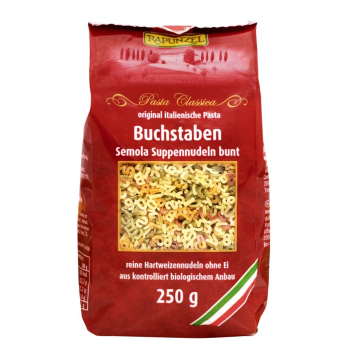 Buchstaben Suppennudeln Semola bunt , 250g