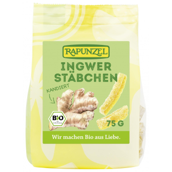 Ingwerstäbchen kandiert, 75g