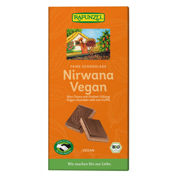 Nirwana vegane Schokolade mit Pralinè-Füllung , 100g