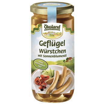 Geflügelwürstchen im Glas, 6 Stück , 180g