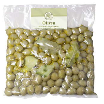 -GV-  1kg  Griech. Oliven grün o. Stein natur