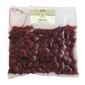 -GV-  1kg   Demeter Kalamata Oliven natur, mit Stein