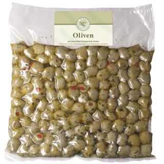 -GV-   1 kg  Griech. Oliven m Paprika, mariniert