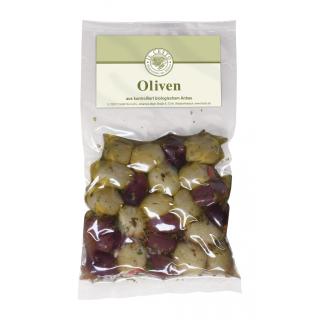 Oliven Mix, gefüllt und mariniert, 175g