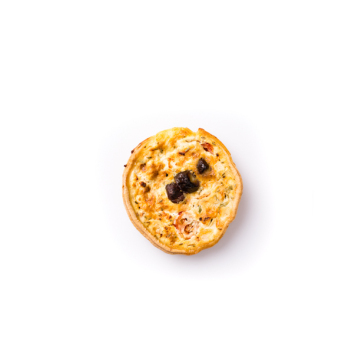 Dinkel-Quiche Ziegenkäse-Datteln