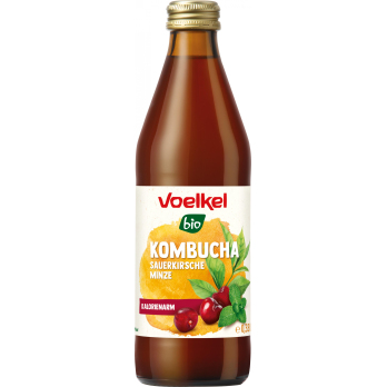 Kombucha Sauerkirsche Minze, 0,33l  Voelkel