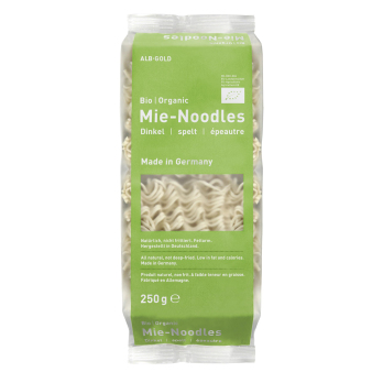 Dinkel Mie-Noodles, ohne Ei, 250g, "die Grüne"