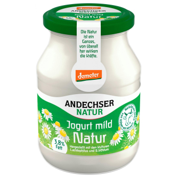 Joghurt mild Natur 3,8%, Demeter Qualität, 500g