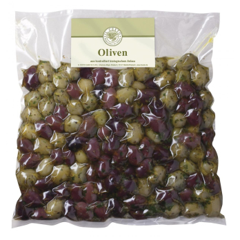 -GV-  1 kg  Oliven-Mix schwarz/grün, mit Stein