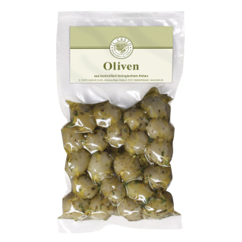 Griechische Oliven, grün, ohne Stein, mariniert ohne Knoblauch, 175g