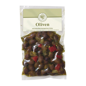 Ital. Leccino Oliven oh. Stein pikant mariniert , 175g