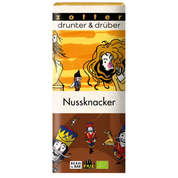 Zotter Schokolade, drunter & drüber - Nussknacker - Karamell + Erdnuss, 70g